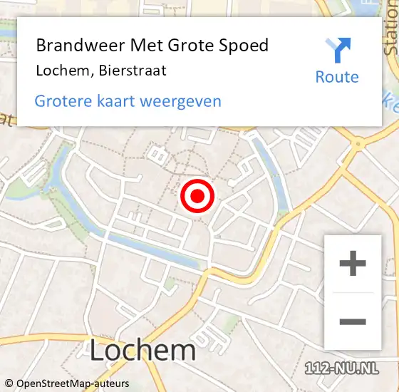 Locatie op kaart van de 112 melding: Brandweer Met Grote Spoed Naar Lochem, Bierstraat op 30 juni 2014 05:28