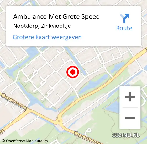 Locatie op kaart van de 112 melding: Ambulance Met Grote Spoed Naar Nootdorp, Zinkviooltje op 21 november 2021 13:29