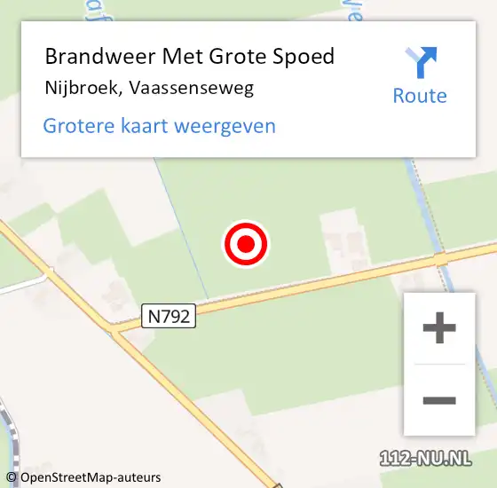 Locatie op kaart van de 112 melding: Brandweer Met Grote Spoed Naar Nijbroek, Vaassenseweg op 21 november 2021 13:44