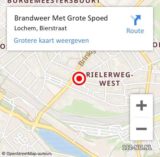 Locatie op kaart van de 112 melding: Brandweer Met Grote Spoed Naar Lochem, Bierstraat op 30 juni 2014 05:47