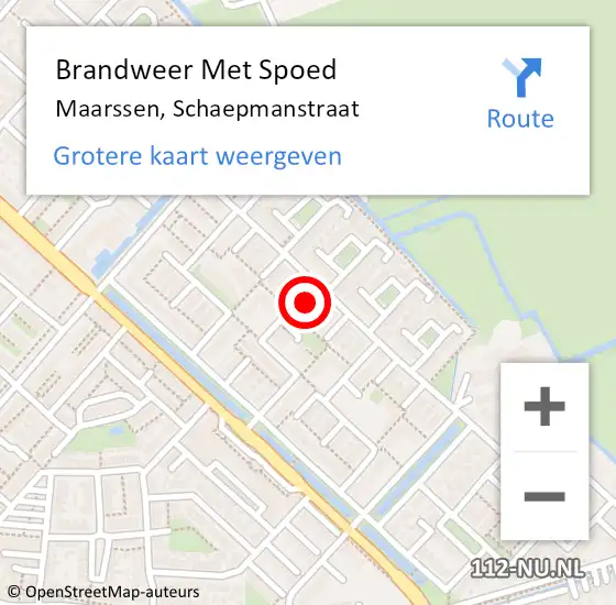 Locatie op kaart van de 112 melding: Brandweer Met Spoed Naar Maarssen, Schaepmanstraat op 21 november 2021 15:40