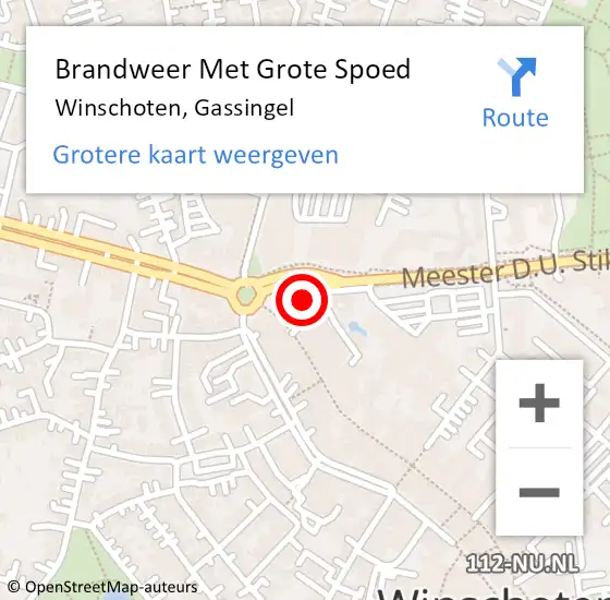 Locatie op kaart van de 112 melding: Brandweer Met Grote Spoed Naar Winschoten, Gassingel op 21 november 2021 15:42