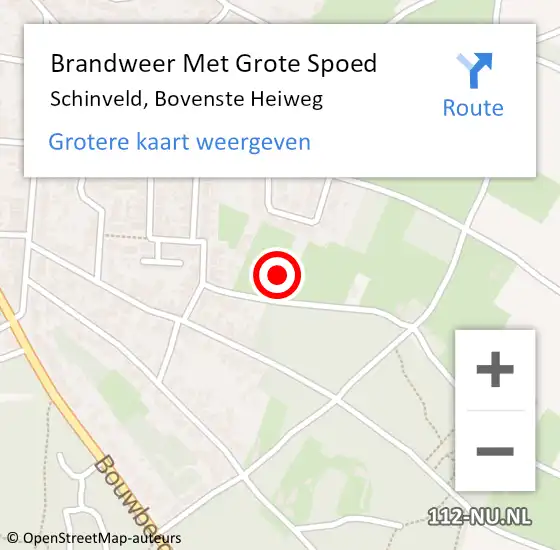 Locatie op kaart van de 112 melding: Brandweer Met Grote Spoed Naar Schinveld, Bovenste Heiweg op 21 november 2021 16:06