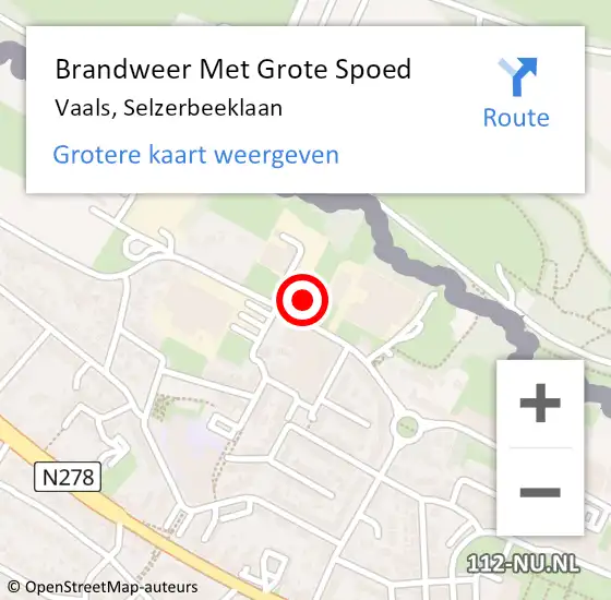 Locatie op kaart van de 112 melding: Brandweer Met Grote Spoed Naar Vaals, Selzerbeeklaan op 21 november 2021 16:13