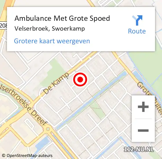 Locatie op kaart van de 112 melding: Ambulance Met Grote Spoed Naar Velserbroek, Swoerkamp op 21 november 2021 16:14