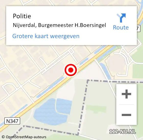 Locatie op kaart van de 112 melding: Politie Nijverdal, Burgemeester H.Boersingel op 21 november 2021 16:19