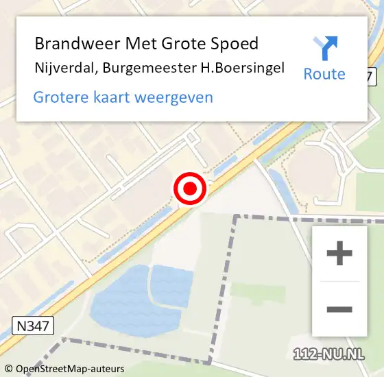 Locatie op kaart van de 112 melding: Brandweer Met Grote Spoed Naar Nijverdal, Burgemeester H.Boersingel op 21 november 2021 16:20