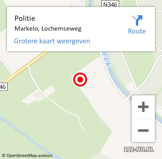 Locatie op kaart van de 112 melding: Politie Markelo, Lochemseweg op 21 november 2021 16:24