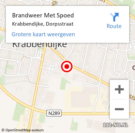 Locatie op kaart van de 112 melding: Brandweer Met Spoed Naar Krabbendijke, Dorpsstraat op 21 november 2021 16:37