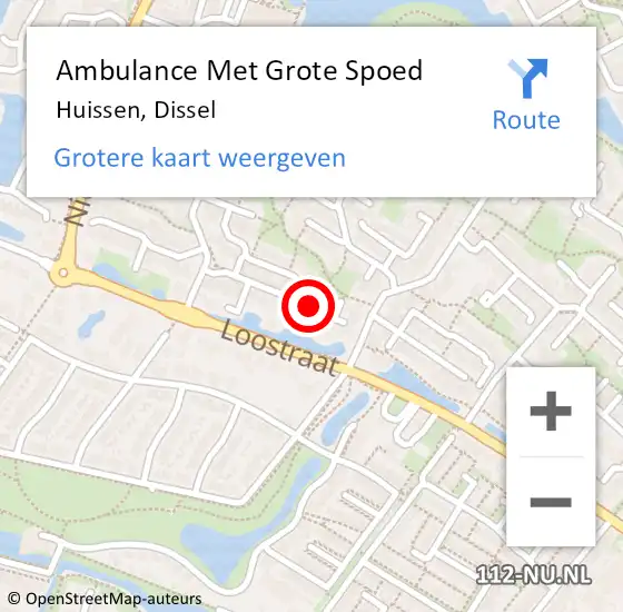 Locatie op kaart van de 112 melding: Ambulance Met Grote Spoed Naar Huissen, Dissel op 21 november 2021 16:44