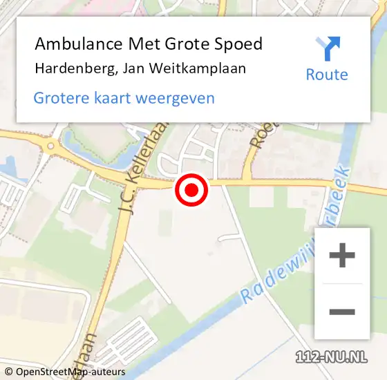 Locatie op kaart van de 112 melding: Ambulance Met Grote Spoed Naar Hardenberg, Jan Weitkamplaan op 21 november 2021 17:00