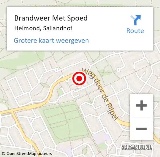 Locatie op kaart van de 112 melding: Brandweer Met Spoed Naar Helmond, Sallandhof op 21 november 2021 17:21