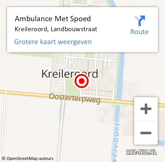 Locatie op kaart van de 112 melding: Ambulance Met Spoed Naar Kreileroord, Landbouwstraat op 21 november 2021 17:24