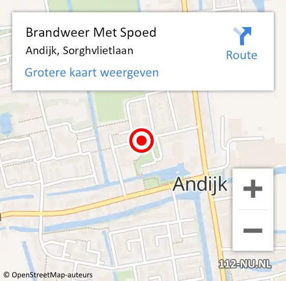 Locatie op kaart van de 112 melding: Brandweer Met Spoed Naar Andijk, Sorghvlietlaan op 21 november 2021 17:54