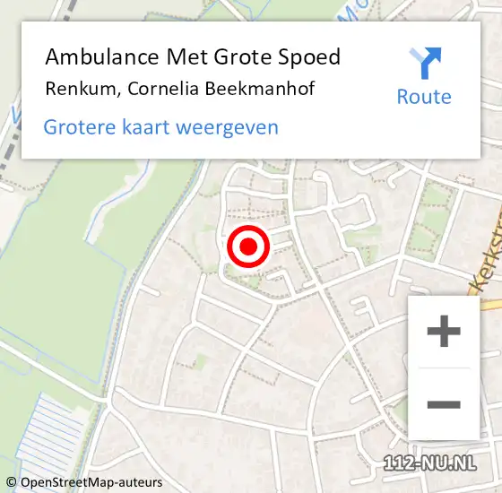 Locatie op kaart van de 112 melding: Ambulance Met Grote Spoed Naar Renkum, Cornelia Beekmanhof op 21 november 2021 18:31