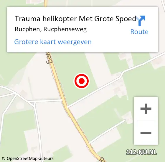 Locatie op kaart van de 112 melding: Trauma helikopter Met Grote Spoed Naar Rucphen, Rucphenseweg op 21 november 2021 18:35
