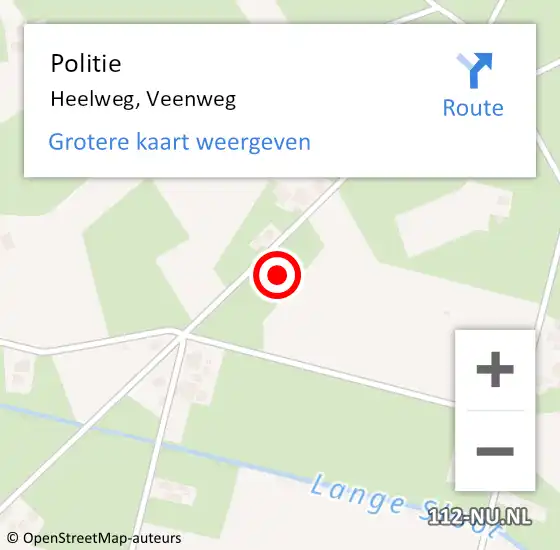 Locatie op kaart van de 112 melding: Politie Heelweg, Veenweg op 21 november 2021 18:54