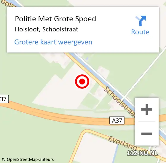 Locatie op kaart van de 112 melding: Politie Met Grote Spoed Naar Holsloot, Schoolstraat op 21 november 2021 19:04