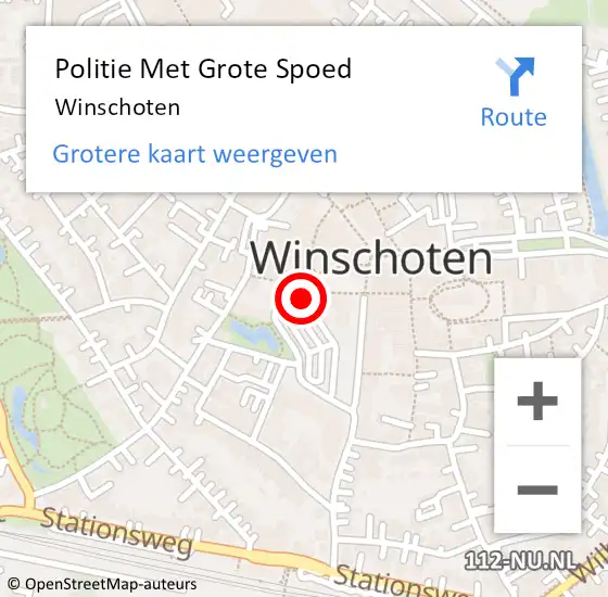 Locatie op kaart van de 112 melding: Politie Met Grote Spoed Naar Winschoten op 21 november 2021 19:14