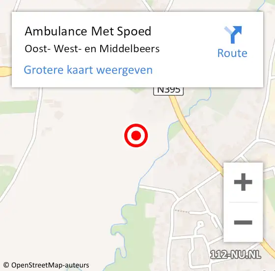 Locatie op kaart van de 112 melding: Ambulance Met Spoed Naar Oost- West- en Middelbeers op 21 november 2021 19:55