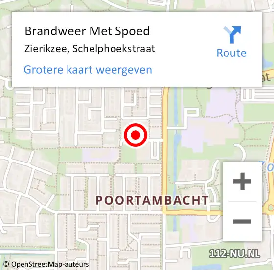 Locatie op kaart van de 112 melding: Brandweer Met Spoed Naar Zierikzee, Schelphoekstraat op 21 november 2021 20:24