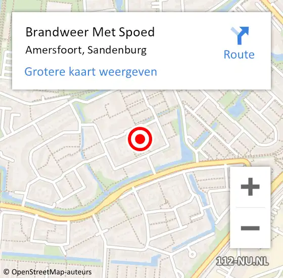 Locatie op kaart van de 112 melding: Brandweer Met Spoed Naar Amersfoort, Sandenburg op 21 november 2021 20:27