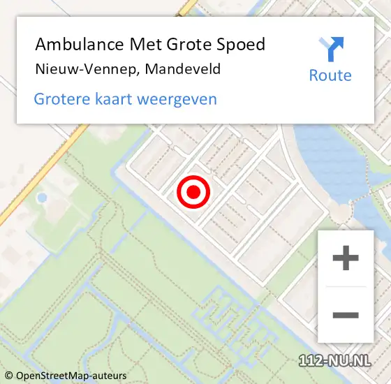 Locatie op kaart van de 112 melding: Ambulance Met Grote Spoed Naar Nieuw-Vennep, Mandeveld op 21 november 2021 21:05