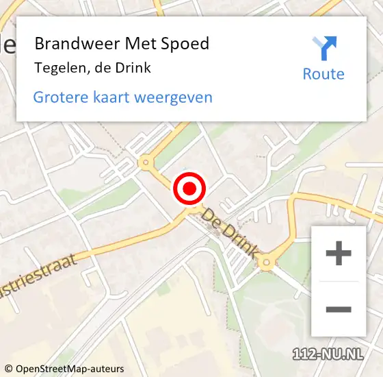 Locatie op kaart van de 112 melding: Brandweer Met Spoed Naar Tegelen, de Drink op 21 november 2021 22:07