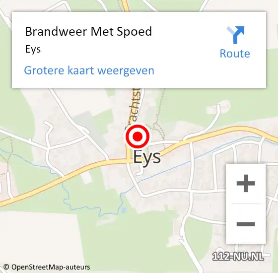 Locatie op kaart van de 112 melding: Brandweer Met Spoed Naar Eys op 21 november 2021 22:30