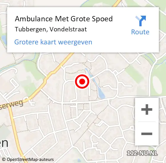 Locatie op kaart van de 112 melding: Ambulance Met Grote Spoed Naar Tubbergen, Vondelstraat op 21 november 2021 23:59