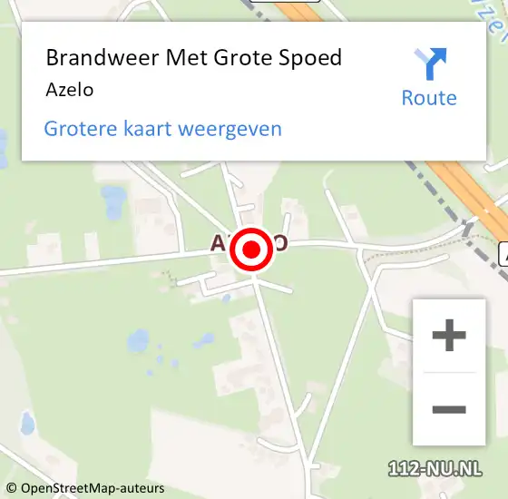 Locatie op kaart van de 112 melding: Brandweer Met Grote Spoed Naar Azelo op 22 november 2021 00:42