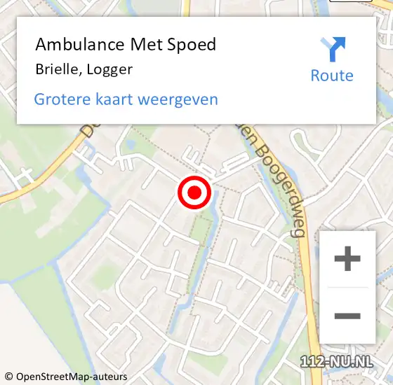 Locatie op kaart van de 112 melding: Ambulance Met Spoed Naar Brielle, Logger op 22 november 2021 02:20