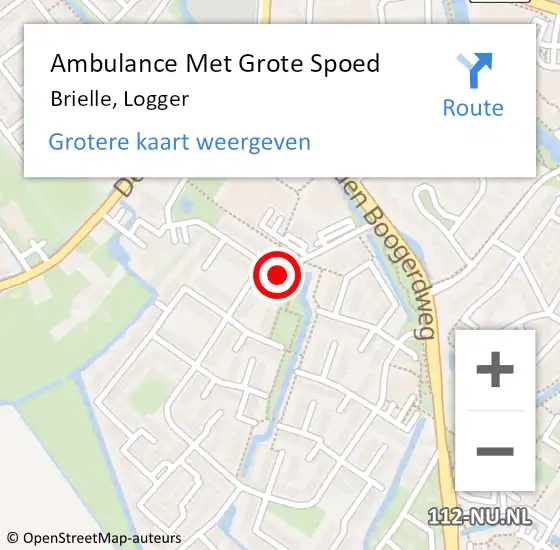 Locatie op kaart van de 112 melding: Ambulance Met Grote Spoed Naar Brielle, Logger op 22 november 2021 02:29