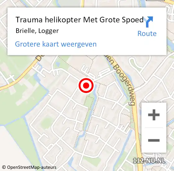 Locatie op kaart van de 112 melding: Trauma helikopter Met Grote Spoed Naar Brielle, Logger op 22 november 2021 02:29