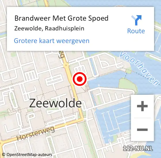 Locatie op kaart van de 112 melding: Brandweer Met Grote Spoed Naar Zeewolde, Raadhuisplein op 22 november 2021 03:43