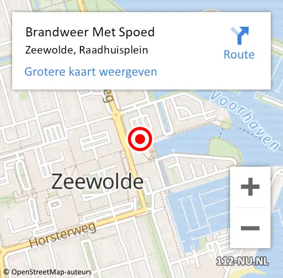 Locatie op kaart van de 112 melding: Brandweer Met Spoed Naar Zeewolde, Raadhuisplein op 22 november 2021 04:16