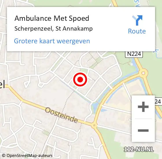 Locatie op kaart van de 112 melding: Ambulance Met Spoed Naar Scherpenzeel, St Annakamp op 22 november 2021 04:25