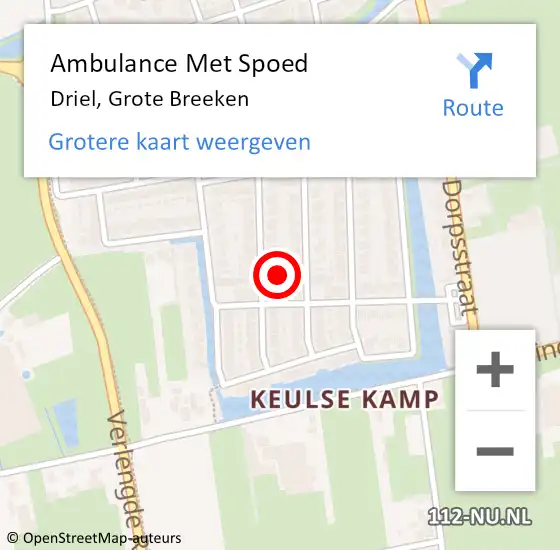 Locatie op kaart van de 112 melding: Ambulance Met Spoed Naar Driel, Grote Breeken op 22 november 2021 06:21