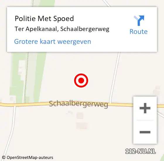 Locatie op kaart van de 112 melding: Politie Met Spoed Naar Ter Apelkanaal, Schaalbergerweg op 22 november 2021 06:59