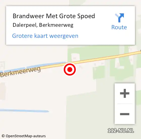 Locatie op kaart van de 112 melding: Brandweer Met Grote Spoed Naar Dalerpeel, Berkmeerweg op 22 november 2021 07:25