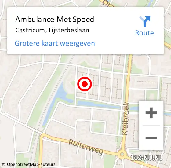 Locatie op kaart van de 112 melding: Ambulance Met Spoed Naar Castricum, Lijsterbeslaan op 22 november 2021 08:07