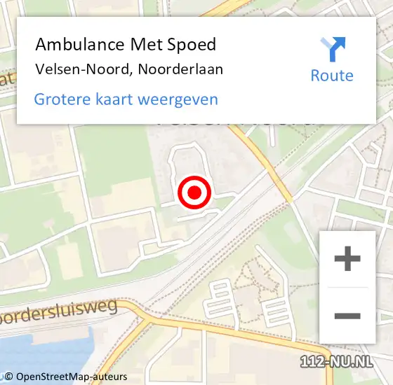 Locatie op kaart van de 112 melding: Ambulance Met Spoed Naar Velsen-Noord, Noorderlaan op 22 november 2021 08:26