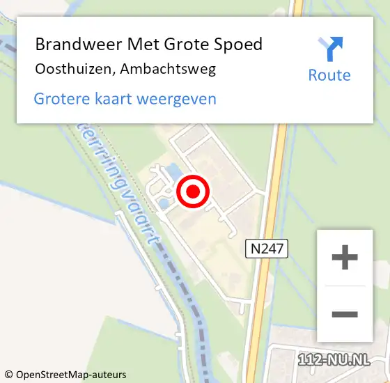 Locatie op kaart van de 112 melding: Brandweer Met Grote Spoed Naar Oosthuizen, Ambachtsweg op 22 november 2021 08:48