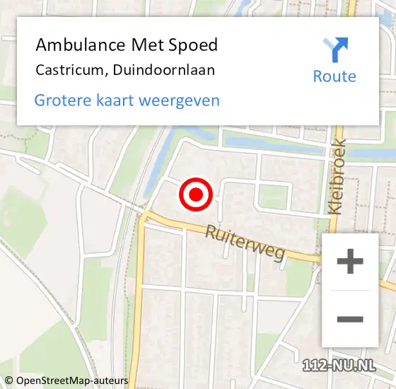 Locatie op kaart van de 112 melding: Ambulance Met Spoed Naar Castricum, Duindoornlaan op 22 november 2021 08:54