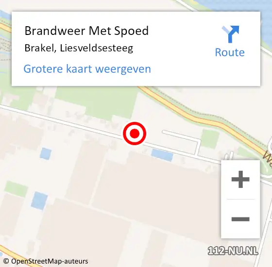 Locatie op kaart van de 112 melding: Brandweer Met Spoed Naar Brakel, Liesveldsesteeg op 22 november 2021 09:04