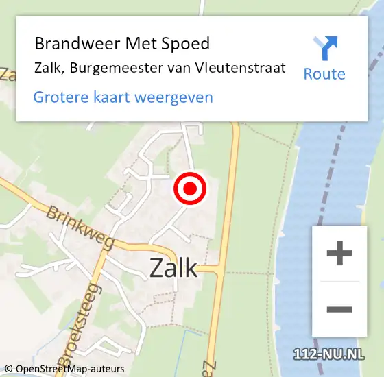 Locatie op kaart van de 112 melding: Brandweer Met Spoed Naar Zalk, Burgemeester van Vleutenstraat op 22 november 2021 09:09