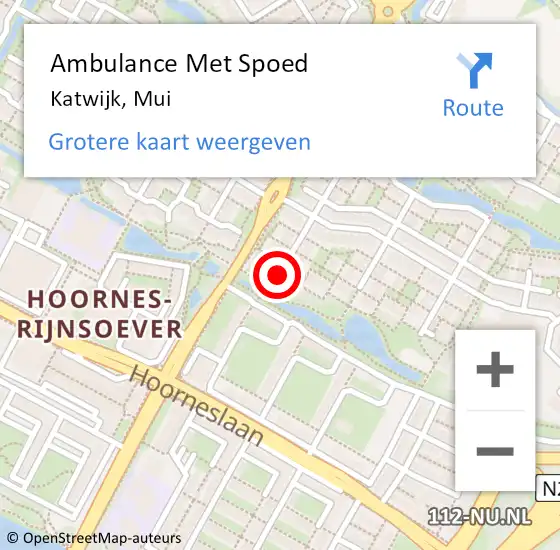 Locatie op kaart van de 112 melding: Ambulance Met Spoed Naar Katwijk, Mui op 22 november 2021 09:39