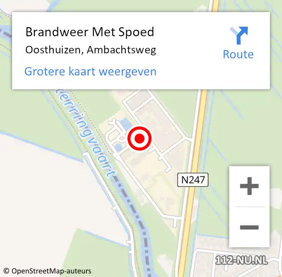 Locatie op kaart van de 112 melding: Brandweer Met Spoed Naar Oosthuizen, Ambachtsweg op 22 november 2021 09:48