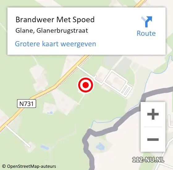 Locatie op kaart van de 112 melding: Brandweer Met Spoed Naar Glane, Glanerbrugstraat op 22 november 2021 10:11