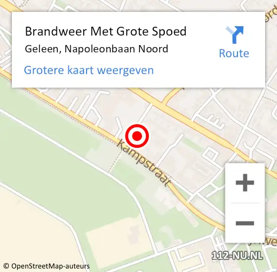 Locatie op kaart van de 112 melding: Brandweer Met Grote Spoed Naar Geleen, Napoleonbaan Noord op 22 november 2021 10:50